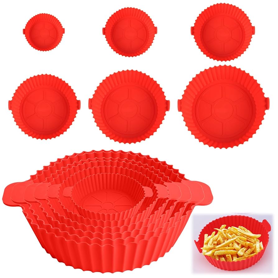 PROMO 6x1 Moldes Antiadherentes de Silicona para Freidora de Aire