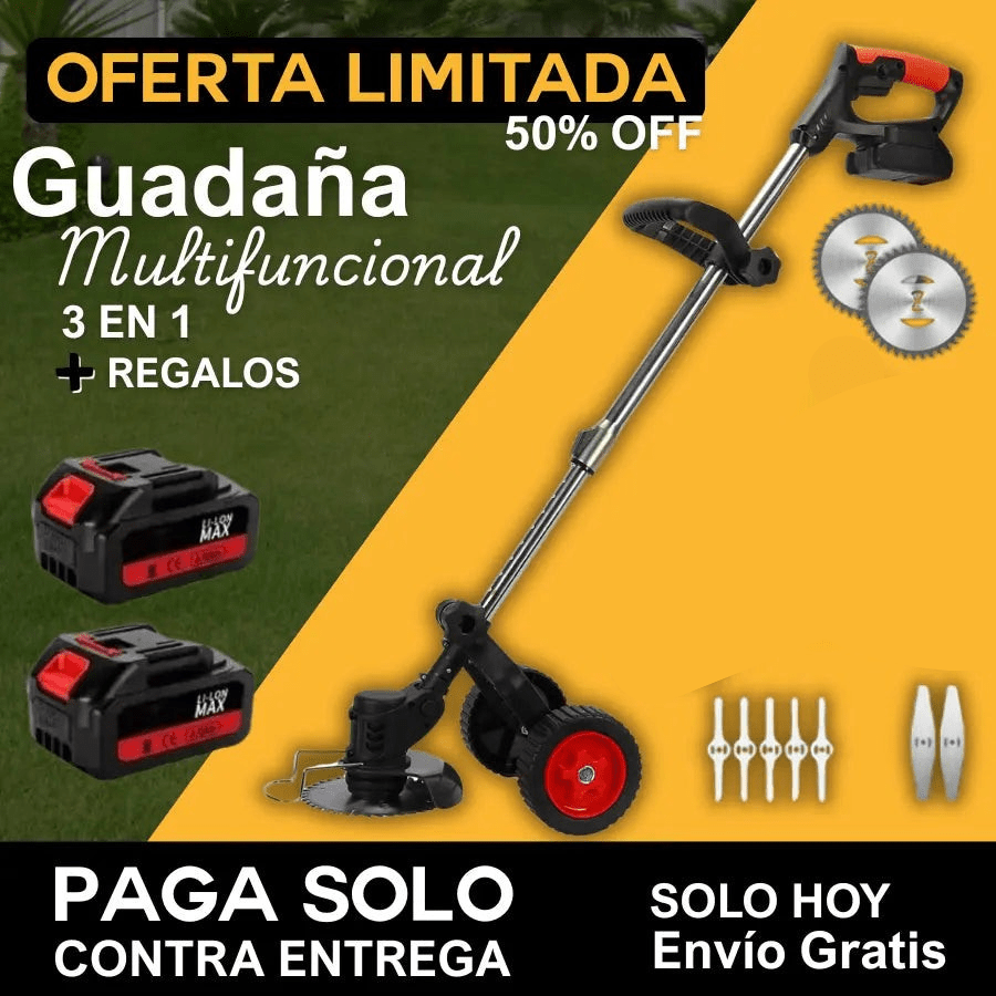 PowerTrim 360 –  Guadaña Multifuncional Con 2 Baterías y Kit de Corte Gratis - [PROMOCIÓN DISPONIBLE SOLO HOY]