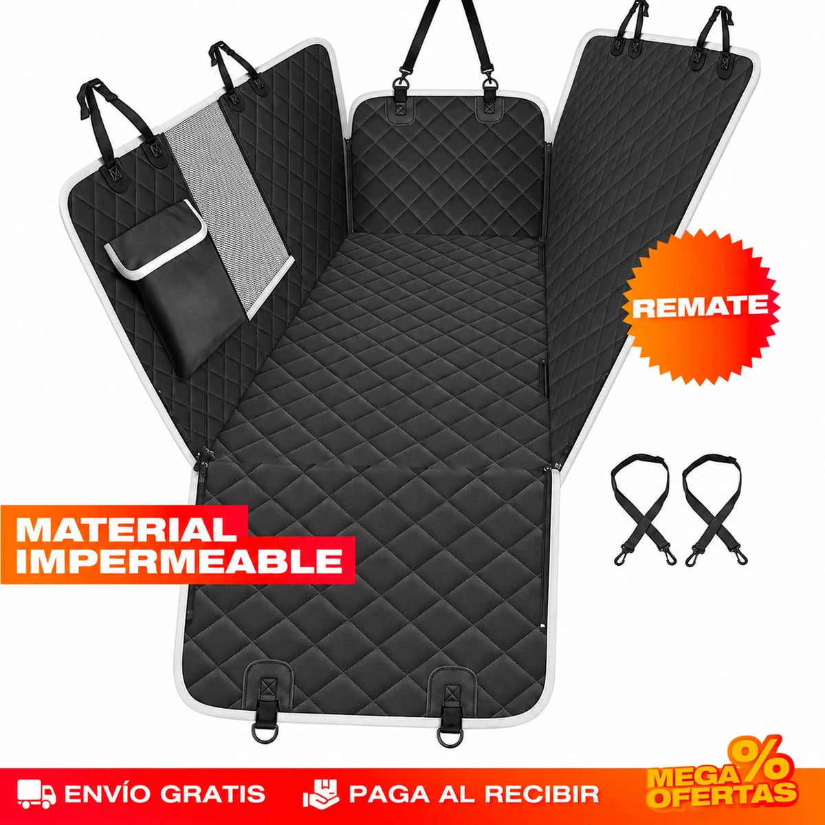 Funda Protectora de Carro para Mascotas - El perro se sube y el asiento - Imagen 10