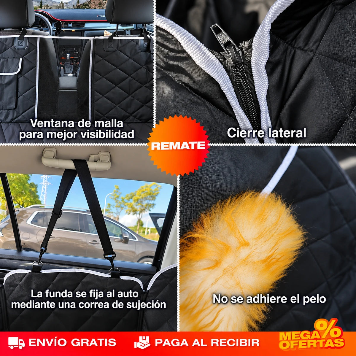 Funda Protectora de Carro para Mascotas - El perro se sube y el asiento - Imagen 11