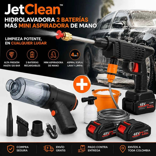 Kit JetClean Hidrolavadora y Aspiradora Inalámbrica - Imagen 1