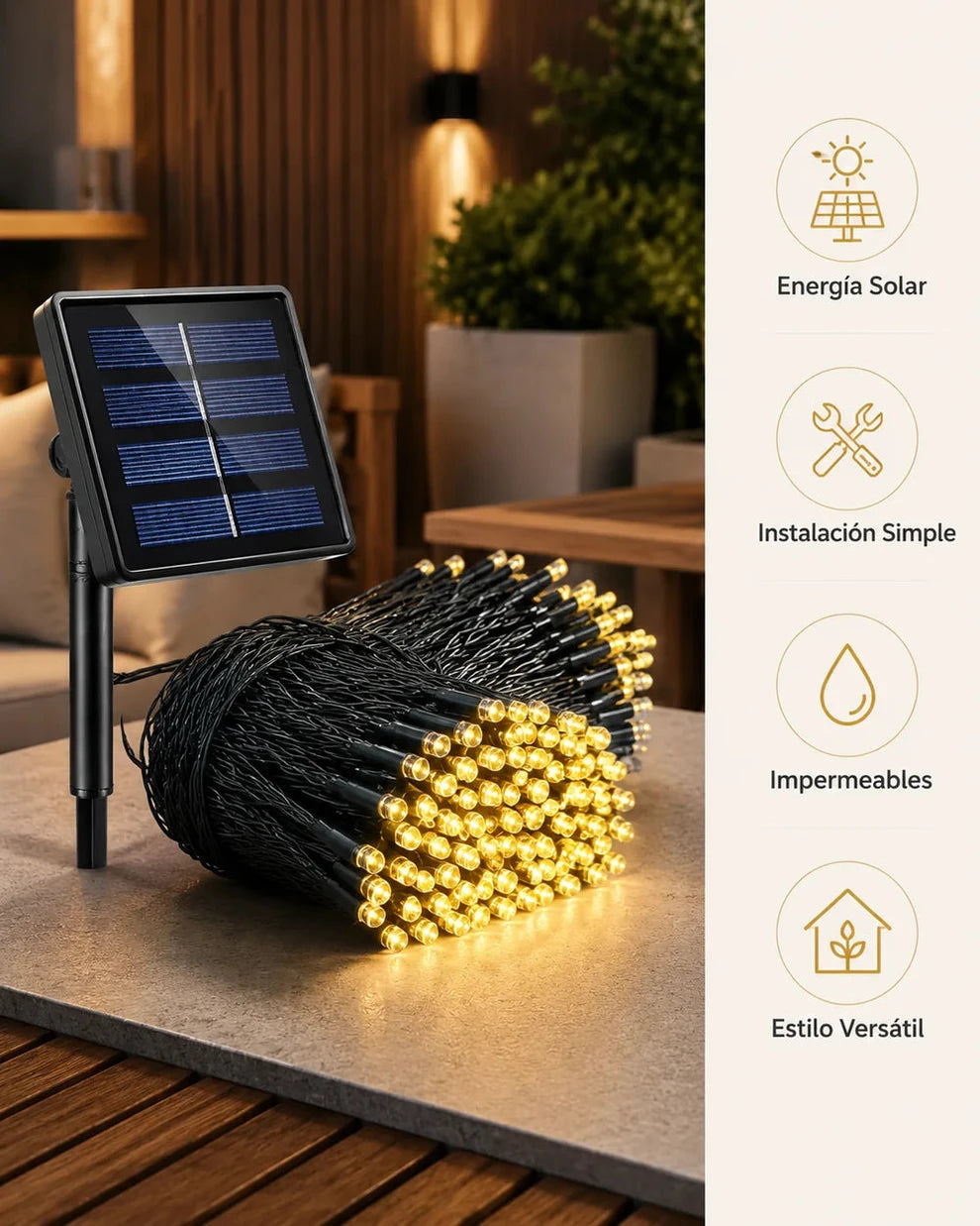 Luces solares decoración navideña - Imagen 3
