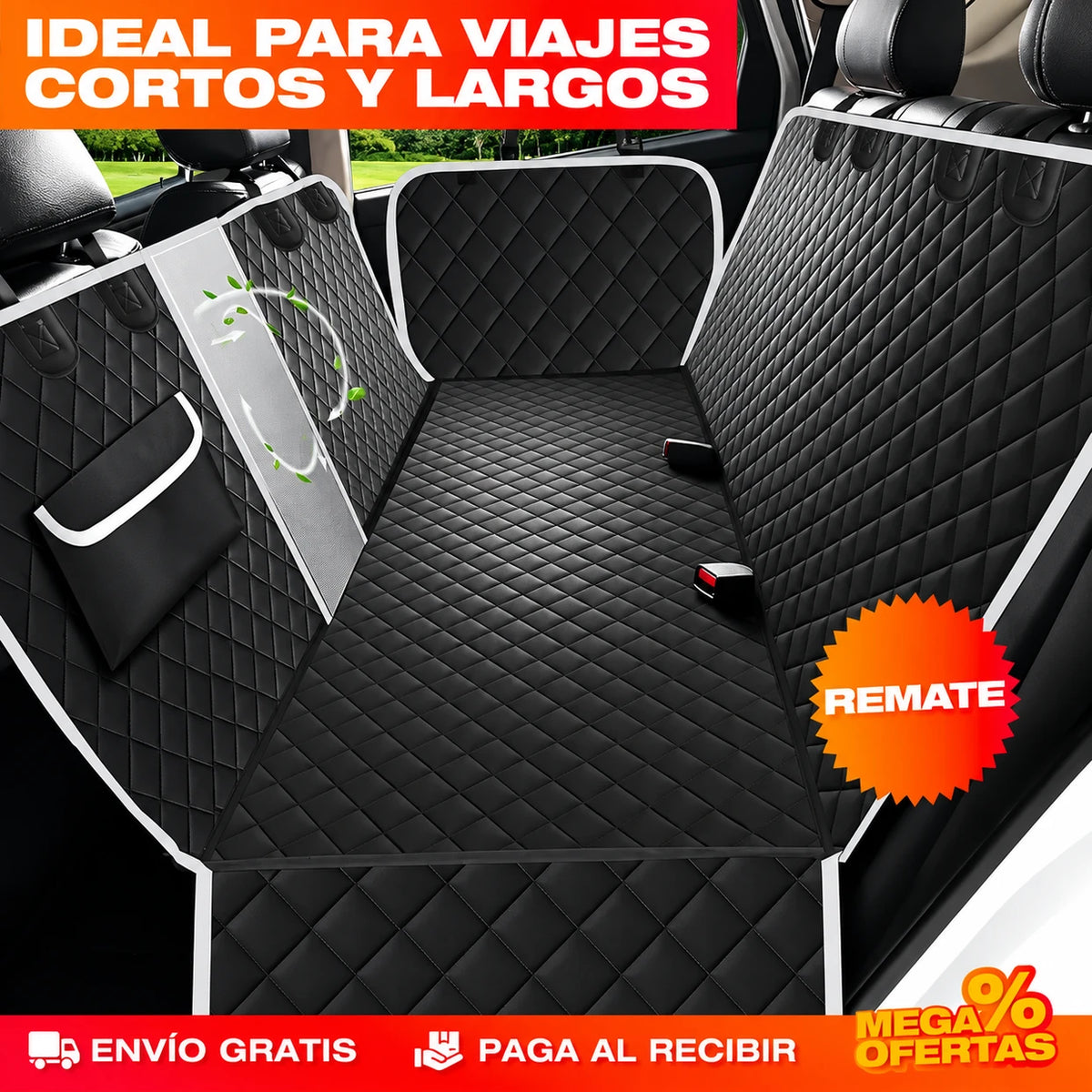 Funda Protectora de Carro para Mascotas - El perro se sube y el asiento - Imagen 5