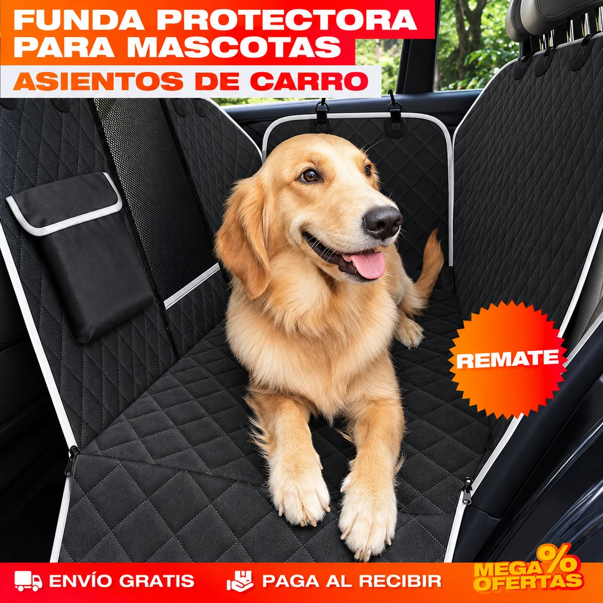 Funda Protectora de Carro para Mascotas - El perro se sube y el asiento - Imagen 6